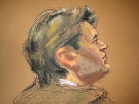 Ross Ulbricht, 30, the suspected operator of the underground website Silk Road, is seen in a courtroom sketch during his trial in Federal Court in New York Feb. 4, 2015. REUTERS/Jane Rosenberg