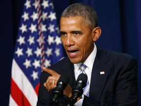 U.S. President Barack Obama addresses the White House Summit on Countering Violent Extremism in Washington on Feb. 18, 2015. (REUTERS/Kevin Lamarque)