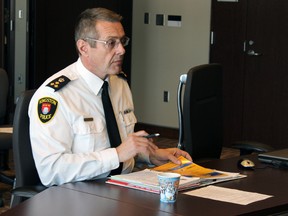 Kingston Police Chief Gilles Larochelle. (Steph Crosier/The Whig-Standard)