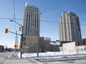 The former site of the Brunswick Hotel in London is destined to remain a parking lot, at least in the short term. Eventually, owner B.J. Hardick , a London chiropractor, hopes to develop the property. (DEREK RUTTAN,  The London Free Press)