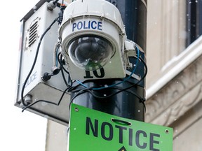 A Toronto Police surveillance camera in  Toronto on Sunday. (DAVE THOMAS, Toronto Sun)