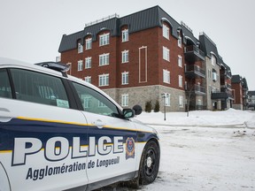 The building in Saint-Bruno-de-Montarville, Que. where three people are in isolation following the death of an individual possibly related to Ebola in Saint-Bruno-de-Montarville near Montreal, February 21 2015. (JOEL LEMAY/QMI AGENCY)