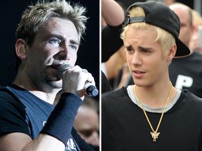 (L-R) Chad Kroeger and Justin Bieber (QMI/WENN.COM file photos)