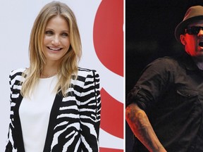 This file photo combination shows actress Cameron Diaz(L) and musician Benji Madden.  AFP PHOTO/PATRICK KOVARIK/JOSE CABEZAS/FILES