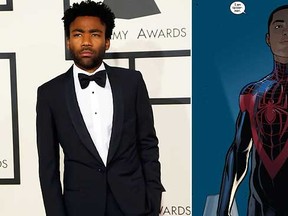 Donald Glover and Miles Morales are seen in this combination file photo. Reuters/Marvel files