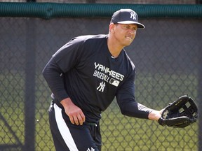 New York Yankees third baseman Alex Rodriguez practices during spring training work outs at Yankees Minor Leauge Complex. (Kim Klement/USA TODAY Sports)