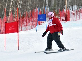 Karen Mcintyre, of Drumheller/Olds, Alta, competes in alpine skiing during the 2015 Special Olympics Alberta Winter Games at Nitehawk Recreation Area, 10 kilometres south of Grande Prairie, Alta, on Saturday, February 21, 2015. More than 500 coaches and athletes attended the Games on Feb. 21-22 in seven different sports from across Alberta and the Northwest Territories.
LOGAN CLOW/DAILY HERALD-TRIBUNE/QMI AGENCY