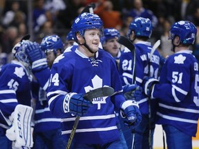 Maple Leafs defenceman Morgan Rielly has logged 25 minutes or more the past three games. (USA TODAY SPORTS/PHOTO)