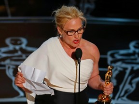 Patricia Arquette speaks after winning the Oscar for Best Supporting Actress for her role in "Boyhood" at the 87th Academy Awards in Hollywood, California February 22, 2015.  REUTERS/Mike Blake