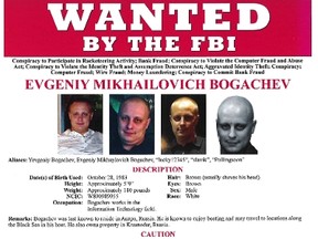 Russian national Evengiy Bogachev is shown in this Federal Bureau of Investigation (FBI) Wanted Poster in this handout provided by the FBI in Washington, D.C. Feb. 24, 2015. REUTERS/FBI/Handout via Reuters