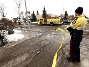 Police investigates a motor vehicle accident involving a pedestrian on 99 st and 80 ave in Edmonton, Alberta on Tuesday Feb. 24, 2015. Perry Mah/Edmonton Sun