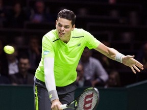 Milos Raonic will lead Canada against Japan at the Davis Cup tie in Vancouver next month. (Koen Suyk/AFP)