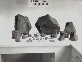 Bruderheim Meteorite fragments (Archives, Dept. of Earth  and Atmospheric Sciences, University of Alberta)