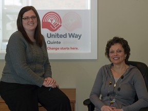 Amy Watkins (left) and Judy Gilbert of the United Way of Quinte