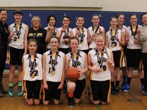 Submitted photo: The Wallaceburg AirHawks major bantam girls basketball team won the gold medal at the MUMBA tournament held the weekend of Feb. 14-15.