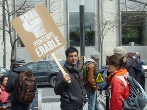 Teachers fear a repeat of the 2012 "Maple Spring," pictured here, when students ransacked schools and blocked roads and bridges to protest tuition hikes. (AFP/MICHEL VIATTEAU)