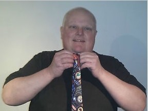Now you can own the NFL tie Rob Ford was wearing when he admitted he had smoked crack cocaine. Ford put the tie up on eBay on Wednesday as he continues to sell off memorabilia from his embattled mayoral reign. New items also added on Wednesday include a Roughriders jersey, his pajama pants that he was photographed wearing in WalMart and the "Keep Calm and Carry On" sign that once was on display in the mayor's office reception area. (Photo: eBay)