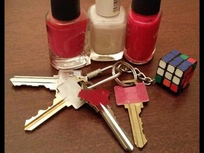 Keep getting keys mixed up? Colour code them using nail polish.