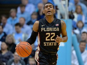 Xavier Rathan-Mayes #22 of the Florida State Seminoles moves the ball against the North Carolina Tar Heels during their game at the Dean Smith Center on January 24, 2015 in Chapel Hill, North Carolina.  Grant Halverson/Getty Images/AFP