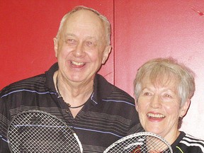 The Belleville team of Clay Kerr and Kay Snedden won the 2015 Ontario Senior Winter Games mixed doubles badminton title in Haliburton. (Submitted photo)