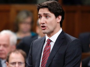 Liberal Party leader Justin Trudeau speaks during Question Period in the House of Commons on Parliament Hill in Ottawa, Feb. 24, 2015. (CHRIS WATTIE/Reuters)