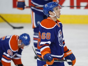 Tyler Pitlick has been out of the OIlers lineup with a lacerated spleen since Jan. 2. (Ian Kucerak, Edmonton Sun)