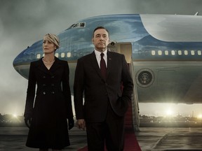 Robin Wright and Kevin Spacey as Claire and Frank Underwood in the Netflix series House of Cards (Handout photo)