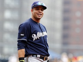 Aramis Ramirez of the Milwaukee Brewers looks on during the game against the Pittsburgh Pirates at PNC Park on September 21, 2014. (Justin K. Aller/Getty Images/AFP)