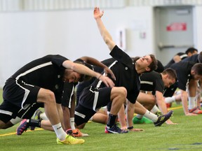 Ottawa Fury FC defender trains with the club at Gatineau's Complexe Branchaud-Briere on Friday as training camp continues. (Chris Hofley/Ottawa Sun)