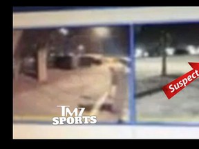 Footage from a video showing someone stealing Travis Kvapil's car. (TMZ Sports screen grab)