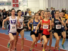 Laurentian Voyageurs' Katie Wismer set a new school record in the 1,500 metres at the OUA championships at York University on the weekend.