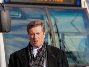 Mayor John Tory is pictured on Jan. 19 when he addressed this year's TTC fare hike. (DAVE THOMAS, Toronto Sun)