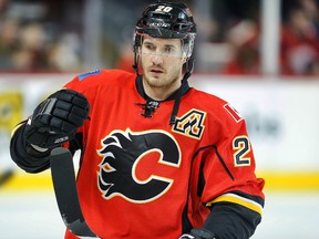 Former Calgary Flames Curtis Glencross during NHL hockey in Calgary, Alta. on Monday February 16, 2015. Al Charest/QMI Agency