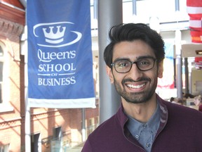 Queen's University commerce student Jawwad Siddiqui is one of a trio who have developed new technology that allows a professor to better chart the level of comprehension his or her students have for a lecture. (Michael Lea/The Whig-Standard)