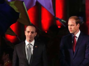 Prince William (C), the Duke of Cambridge, attends the opening of the "Great Festival of Creativity," at the Long Museum in Shanghai, March 2, 2015. REUTERS/Carlos Barria