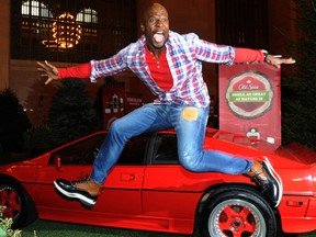 Actor Terry Crews launches the nature-inspired Old Spice Fresher Collection at a kick-off event Thursday, Feb. 12, 2015 at Grand Central Terminal in New York.  (Photo by Diane Bondareff/Invision for Old Spice/AP Images)
