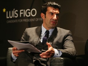 Luis Figo as he launches his FIFA Presidential Campaign Manifesto 
Action Images via Reuters / Alex Morton