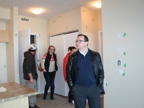 Mayor Glenn McLean and some members of the town council recently toured Woodhaven Condominium on 52 St.