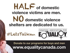 An ad campaign sponsored by the Canadian Association for Equality (CAFE) features a billboard going up Wednesday at the corner of Bedford and Davenport Rds.