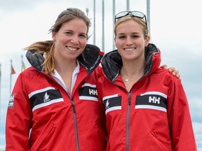 Kingston’s Danielle Boyd, left, and Halifax skipper Erin Rafuse have qualified for the Pan Am Games in sailing’s 49erFX class. (Whig-Standard file photo)