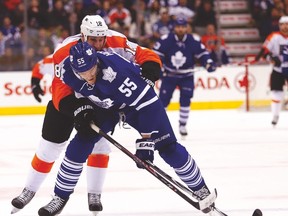 The Leafs traded Korbinian Holzer to the Ducks right at the deadline on Monday. (JACK BOLAND/Toronto Sun)