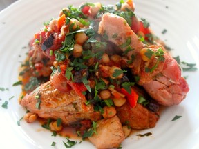 Mediterranean Braised Chicken with Creamy Polenta