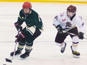 Centennial vs. Peterborough St. Peter's in the COSSA AAA boys hockey final Monday at the Sports Centre. St. Peter's beat CSS 3-0 in the final to capture their sixth straight COSSA crown. CSS beat Cobourg West 5-4 in O.T. in the semi-final round. (Carly Donaldson for The Intelligencer)