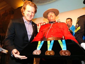 Curt Harnett, Pan Am chef de mission, at the unveiling of the Toronto 2015 Pan An and Parapan Games medals at the Royal Ontario Museum on Tuesday, March 3, 2015. (Michael Peake/Toronto Sun)