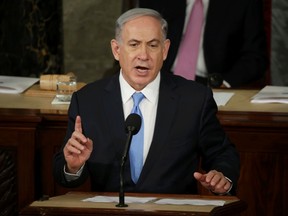 Israeli Prime Minister Benjamin Netanyahu addresses a joint meeting of Congress in the House Chamber on Capitol Hill in Washington, March 3, 2015.  REUTERS/Gary Cameron