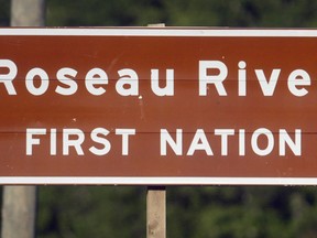 The sign at Roseau River First Nation.