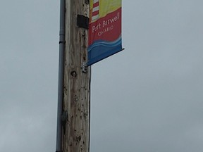 A banner hangs from a hydro pole in Port Burwell last year. About 50 banners were placed along Robinson St. as part of a beautification project aimed at helping revitalize the struggling community.

Mary Spicer/Contributed