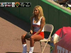 The Phillies are using Hooters Girls to collect foul balls.