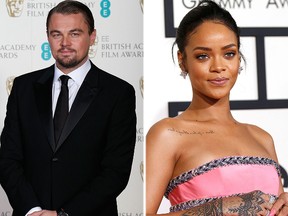 Leonardo DiCaprio and Rihanna. (Reuters file photos)