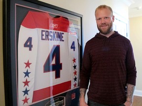 John Erskine, a defenceman with the National Hockey League's Washington Capitals, at his home north of Kingston on Wednesday. (Patrick Kennedy/The Whig-Standard)